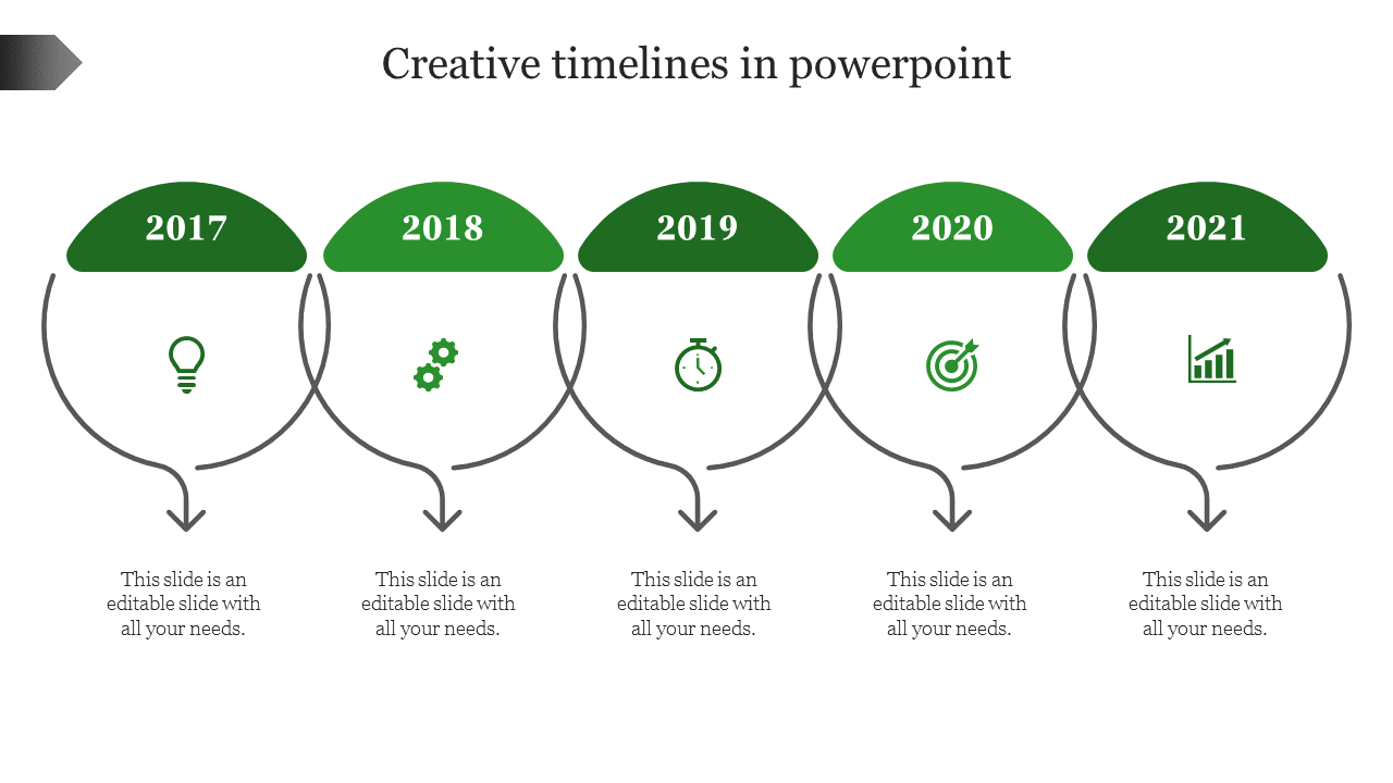 creative timelines in powerpoint-Green